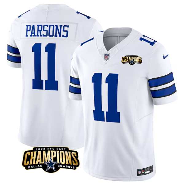 Men & Women & Youth Dallas Cowboys #11 Micah Parsons White 2023 F.U.S.E. NFC East Champions Patch Stitched Jersey,We sell and wholesale Men & Women & Youth Dallas Cowboys #11 Micah Parsons White 2023 F.U.S.E. NFC East Champions Patch Stitched Jersey on line form chian!